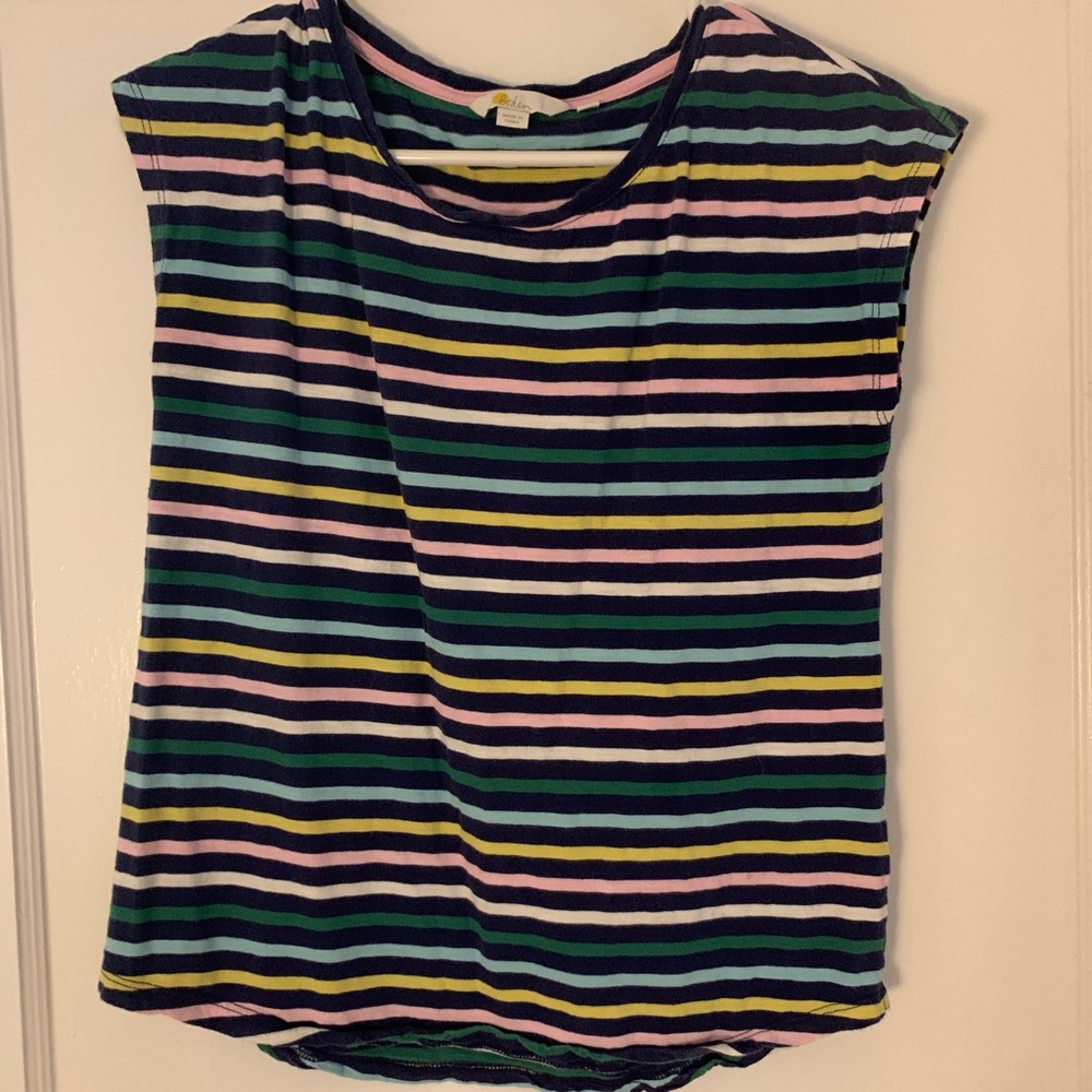 Boden Colorful Striped Cap Sleeve Top